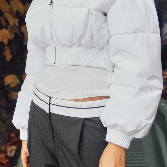 SOLD:Zara | Water and Wind Protection Croped Puffer Anorak|White| Large - Picture 3 of 7